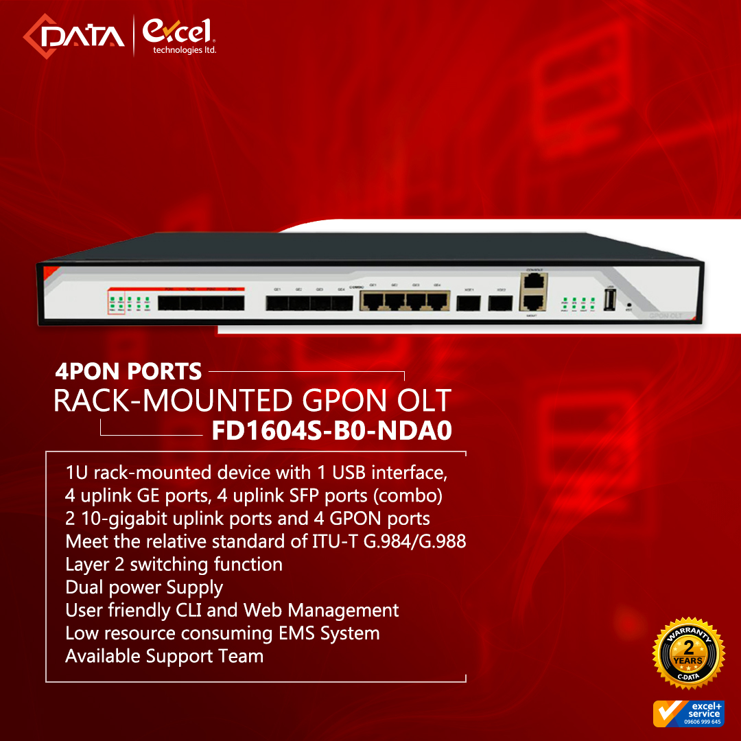 Rack-Mounted GPON OLT For The... - Excel Technologies Ltd