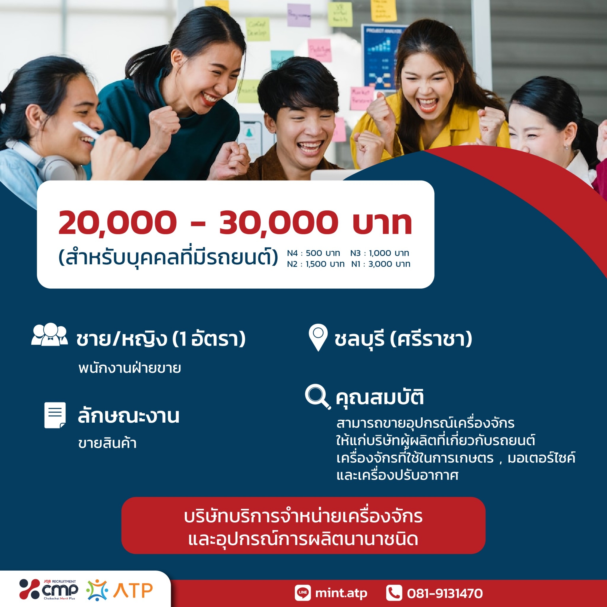 รับสมัคร : ผู้ชาย/ผู้หญิง (1... - CMP Chokechai Merit Plus