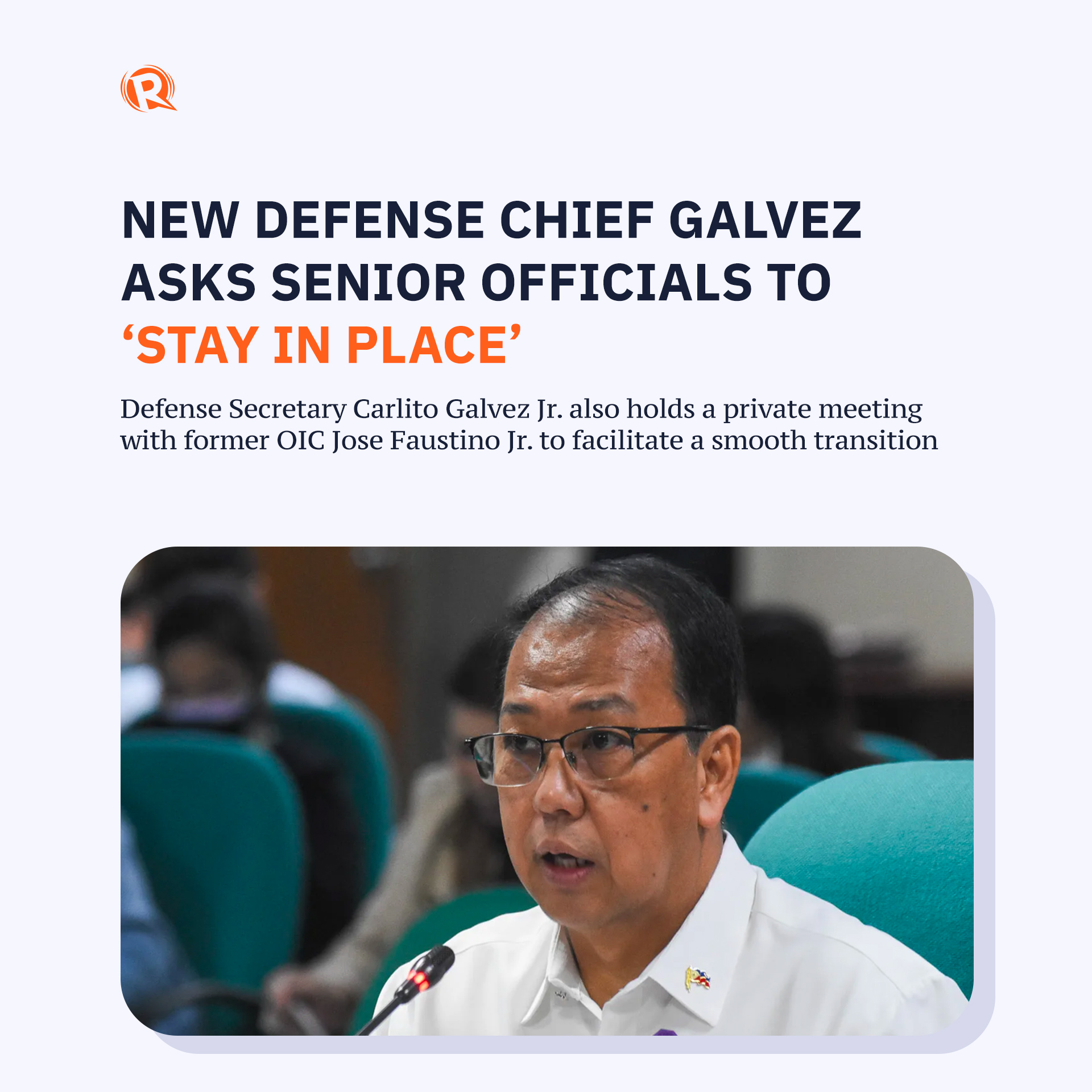 Rappler - TOP STORY: Galvez told senior defense officials... | Facebook
