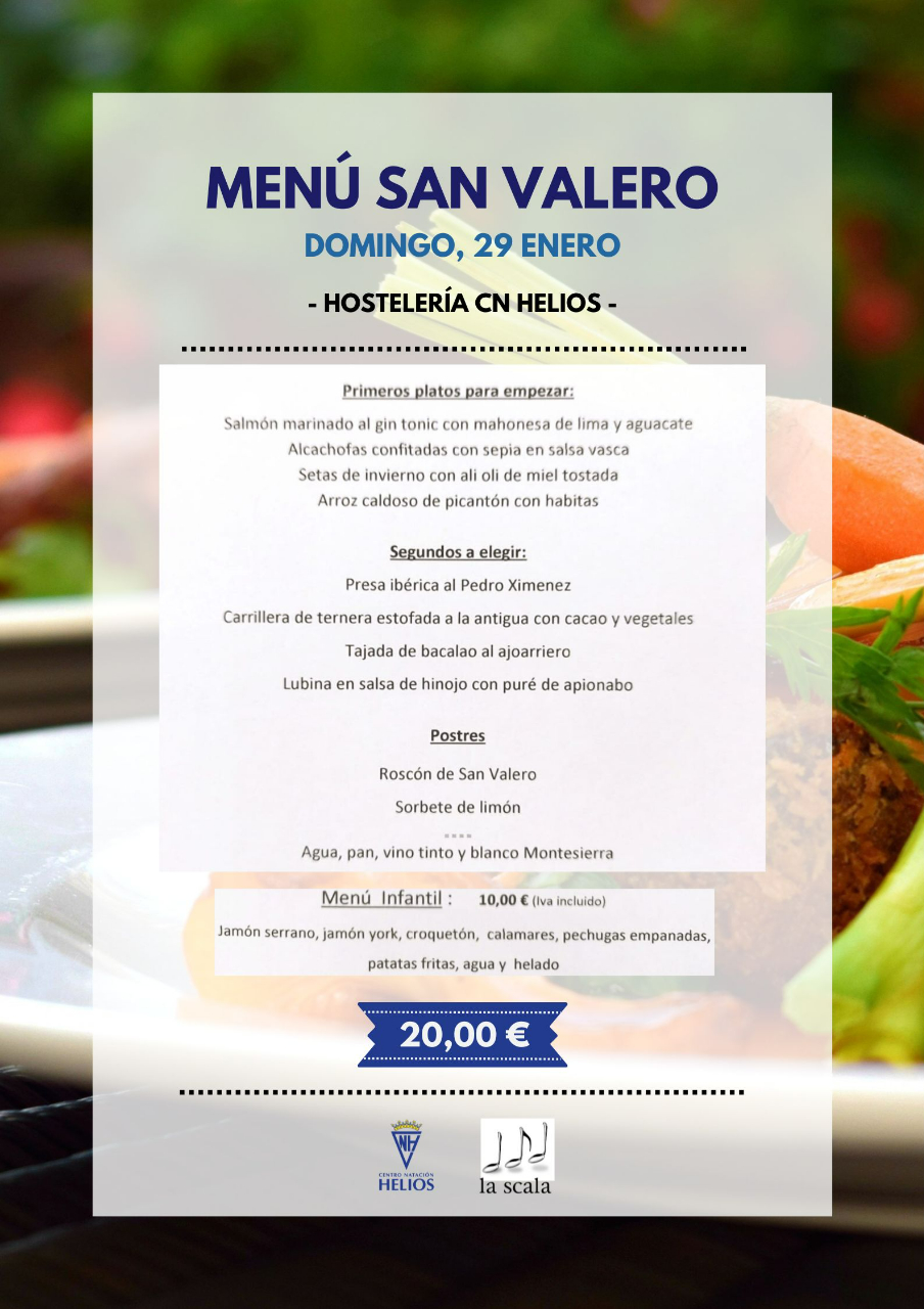 🍽️ Menú San Valero 🍽️ .... - Centro Natación Helios | Facebook