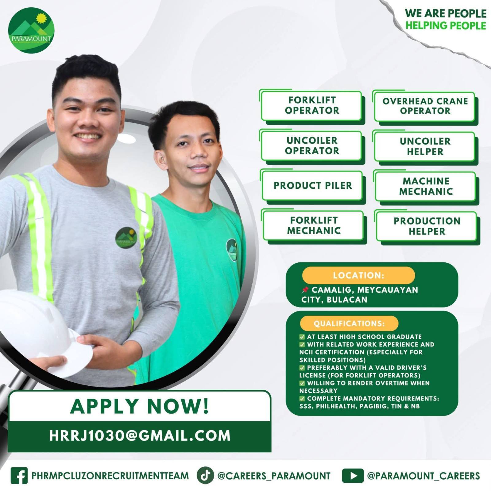 Paramount Human Resource Multi-Purpose Cooperative Luzon Recruitment ...