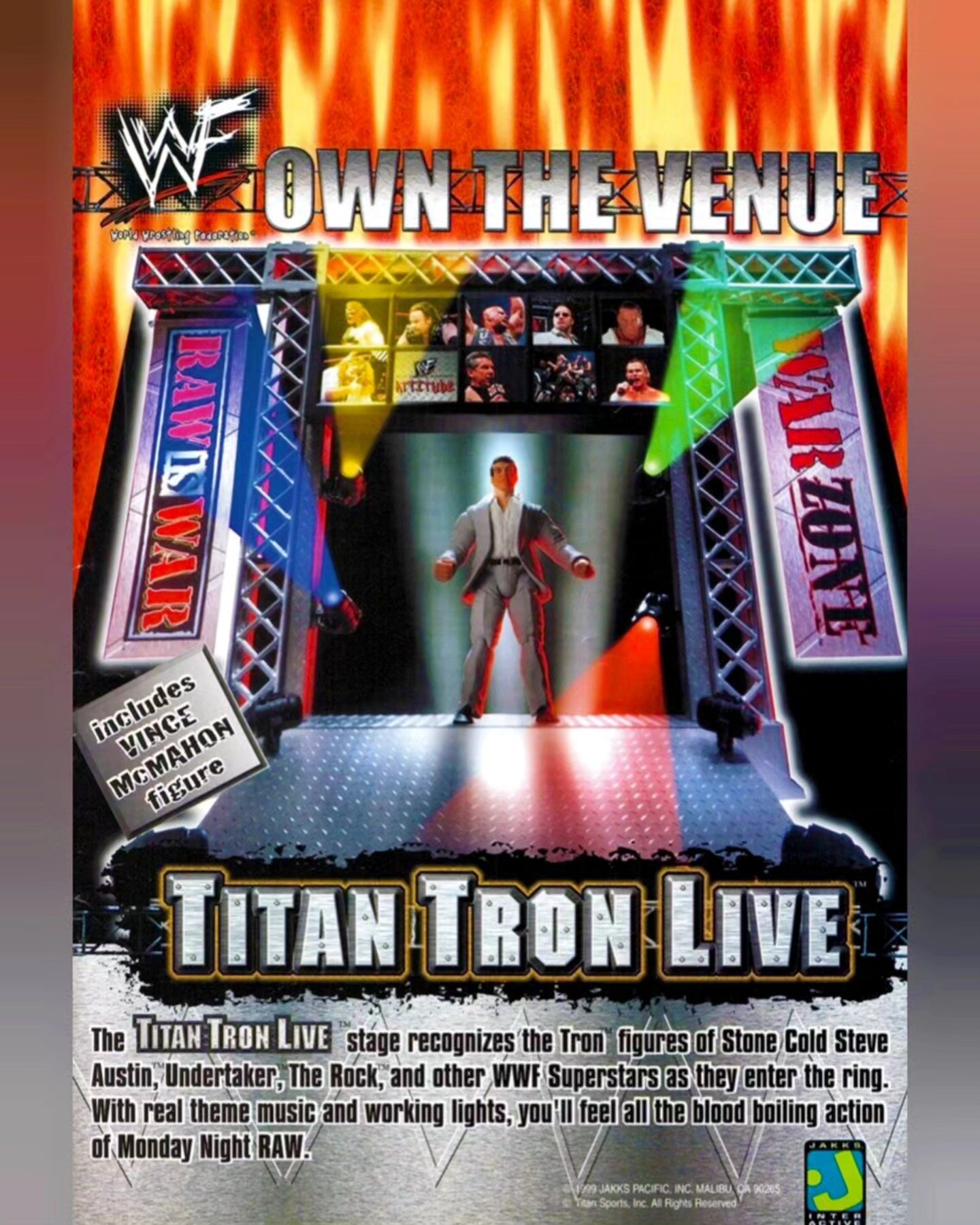 WWF Titan Tron Live playset and favorite figures