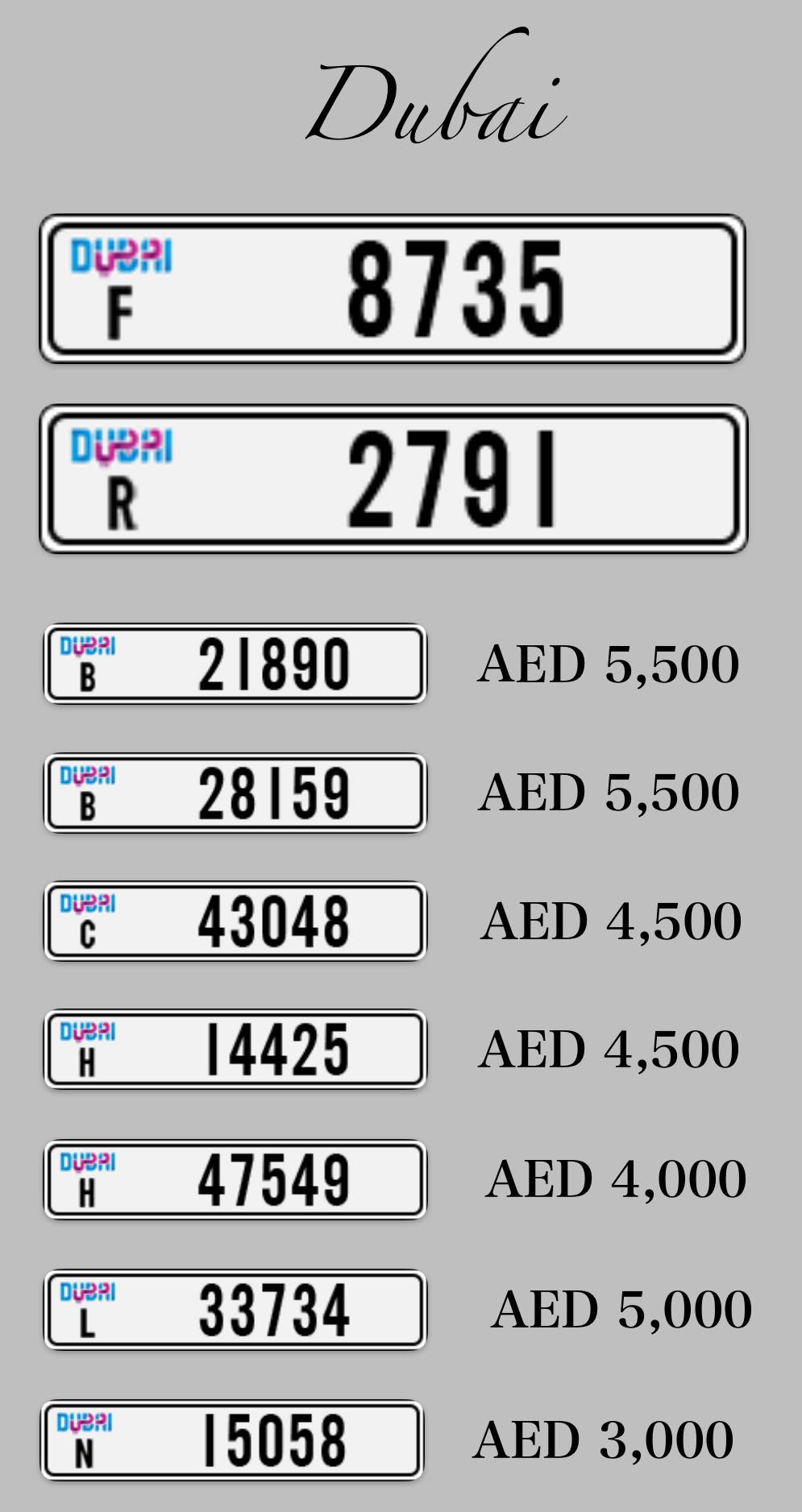 R-39433…… 4000 AED J-57445…….4500 AED V-20249………7000AED J-75355