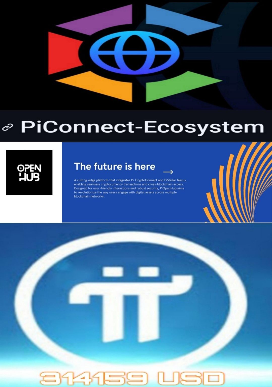 Pi - 💛💜⚡️Let's say 1 Pi is worth 300 USD.When 100 dApps are released ...