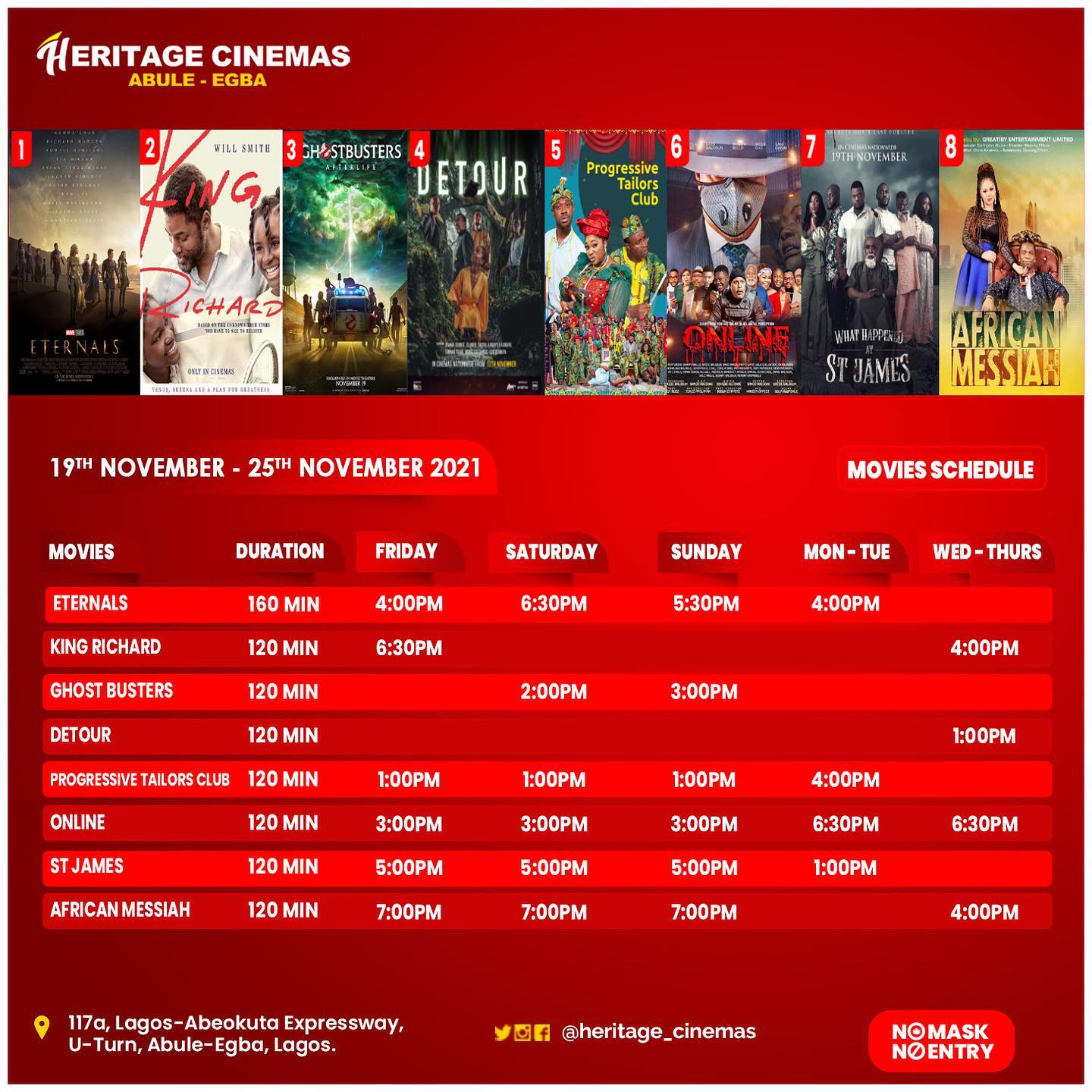 Morning! Here’s our movie schedule for... - heritage_cinemas