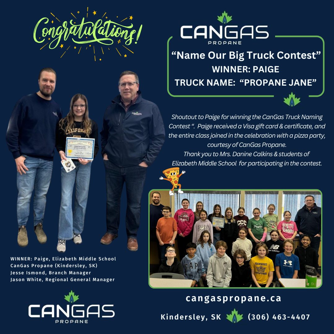 CanGas - Meet Propane Jane! 🔥🚛 Congratulations to Paige from Elizabeth ...