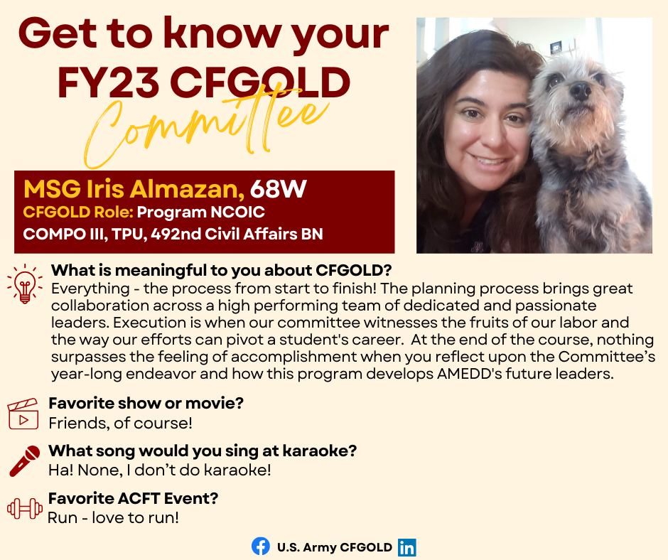 We recently showcased our Program OIC, MAJ Pierzina - and now we're ...