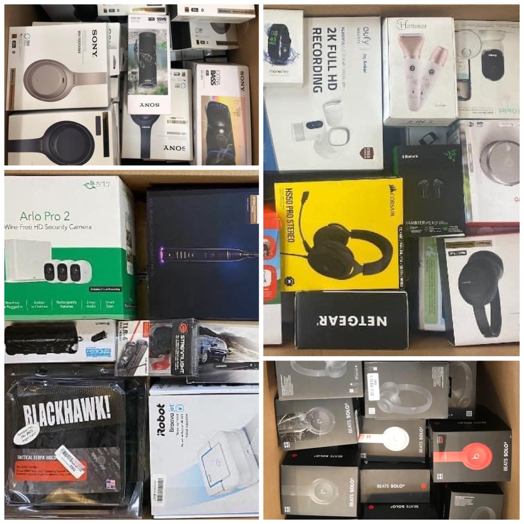 Mystery Electronic Box – Mixed Lot Of 4-20 Overstock Items (Computers, Game Consoles, Phones)