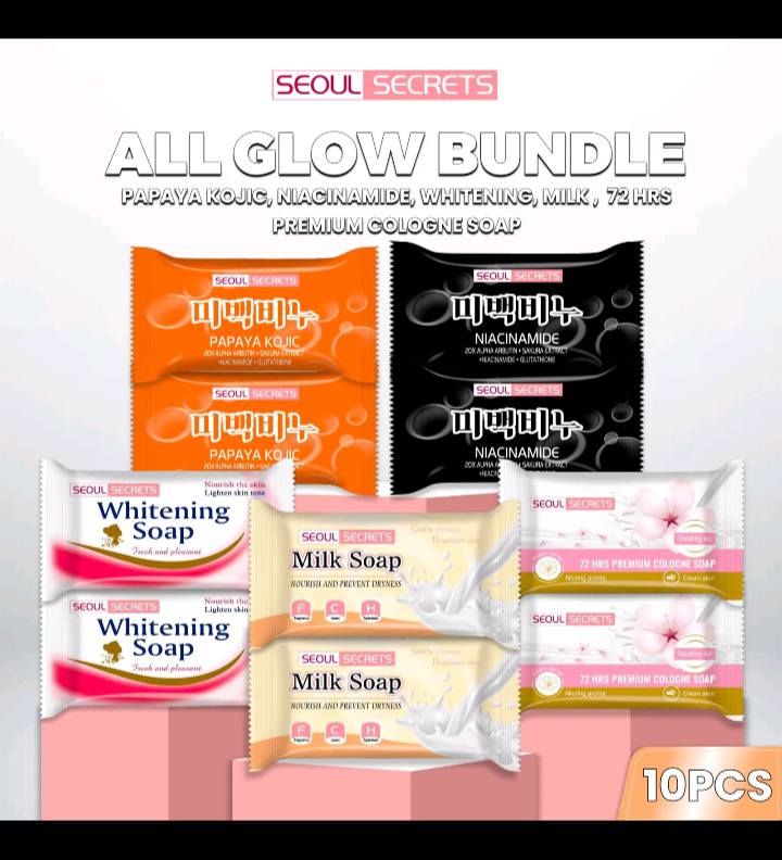 ALL GLOW BUNDLE SEOUL SECRET SOAP] Seoul Secrets Soap skincare traditions. Each bar is infused with nature's finest ingredients, designed to nourish, cleanse, and elevate your daily skincare ritual. Buy here 👉