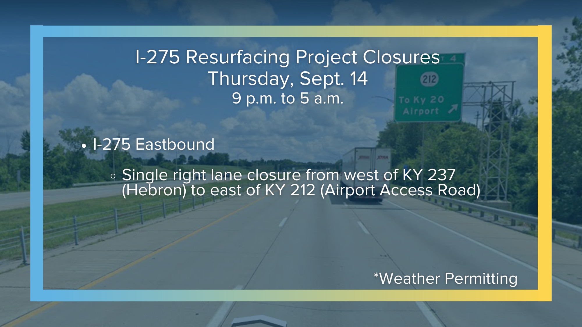 Combs-Hehl Bridge traffic switch on I-275 westbound