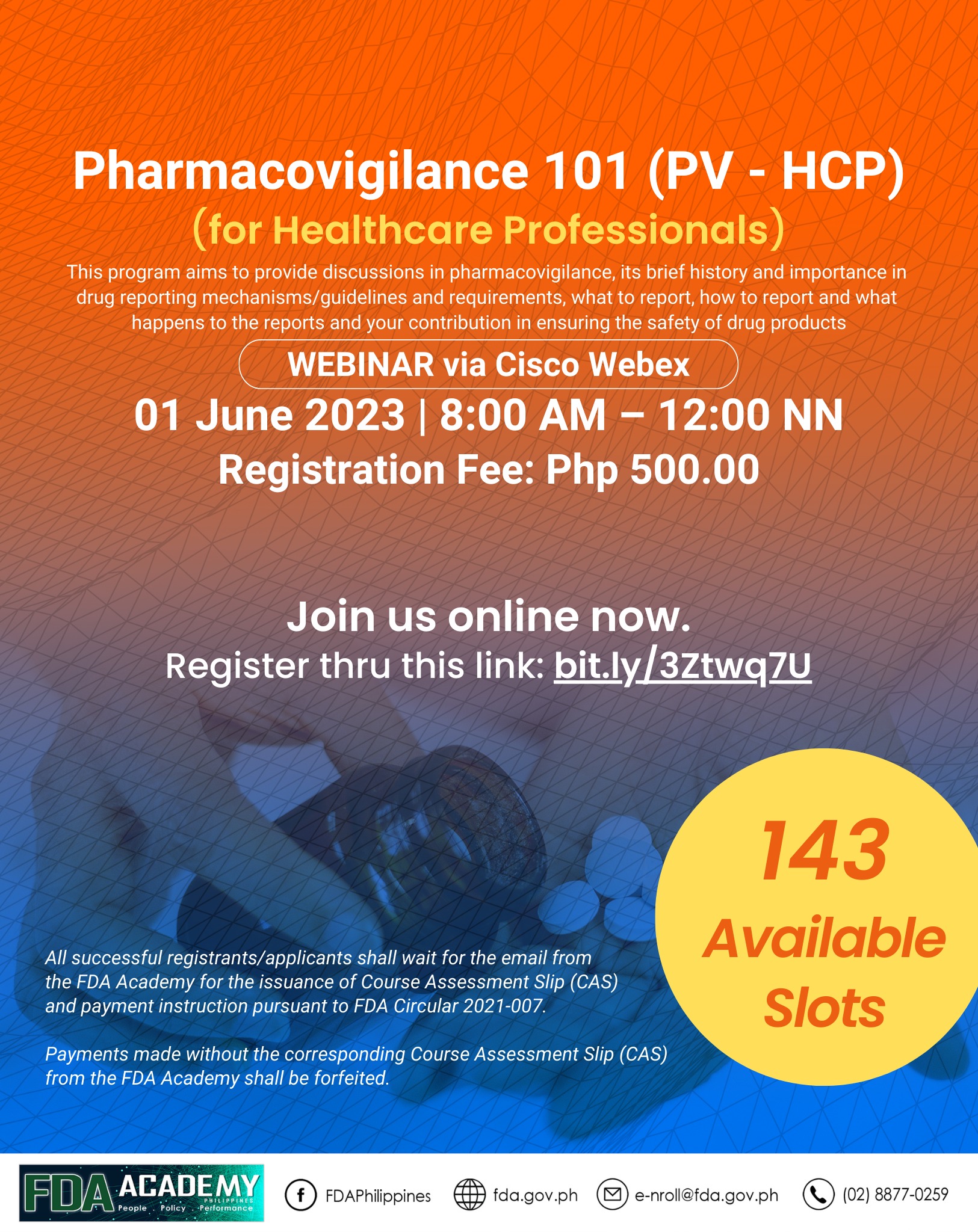 Food - This program aims to provide discussions in pharmacovigilance ...