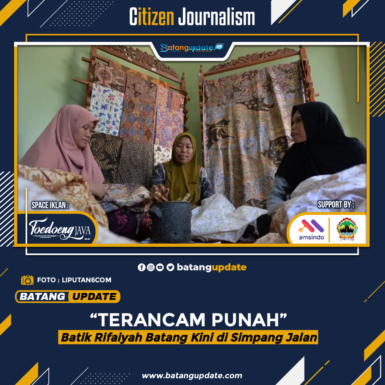 Batang - Miftakhutin (47) dan empat rekan sesama pembatik khas Batik ...