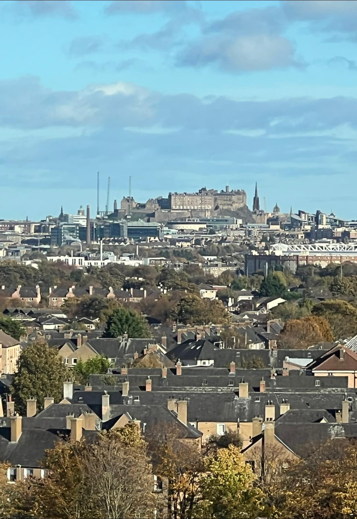 Edinburgh Castle from the roadside (if you were a bird)