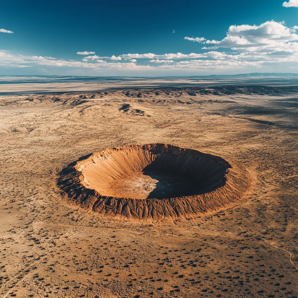 Fall’s - Meteor Crater Landscape: A dramatic aerial shot of the Meteor ...