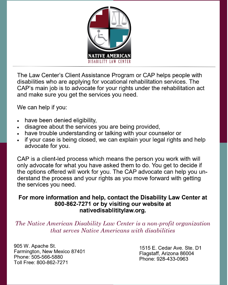 Native American Disability Law Center - Don't face vocational ...