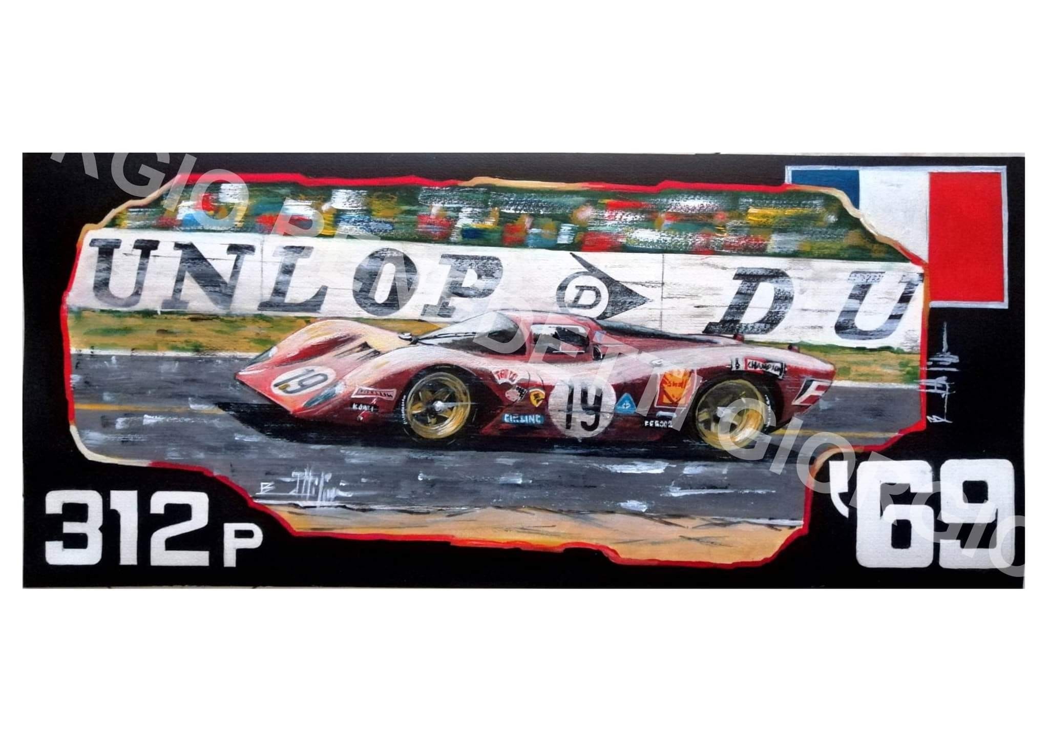 WERBUNG: New Ferrari 312 P No. 18 24h LeMans 1969 Pedro Rodríguez