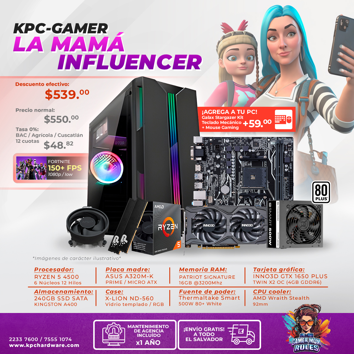 KPC - 🌷CASE: X-LION ND-560 / VIDRIO TEMPLADO / RGB 🌷FUENTE DE PODER ...