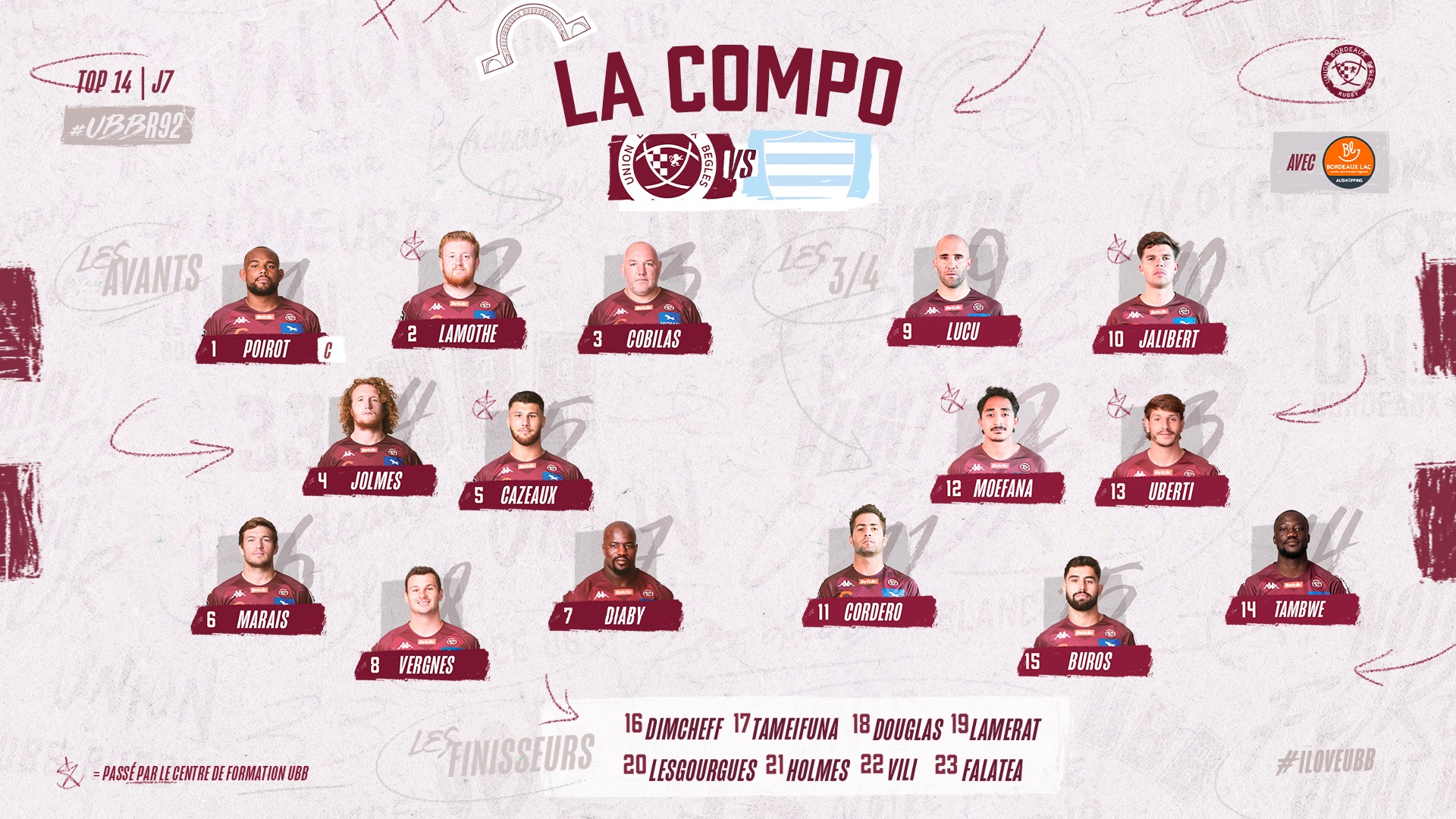 Union - 𝗖𝗼𝗺𝗽𝗼 ♟ Découvrez la composition de nos 23 𝐁ordeaux & 𝐁lanc ...