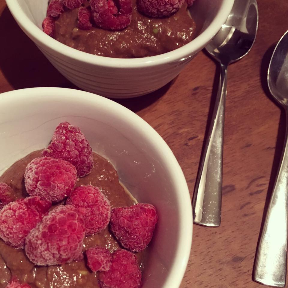 Joelle - Desert is served ️ Chocolate Avocado Moose - fills you up ...