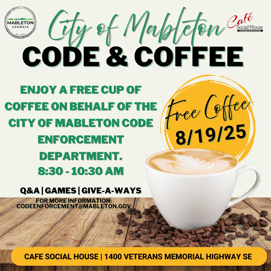 ☕ Join us for Code &... - City of Mableton - Government | Facebook