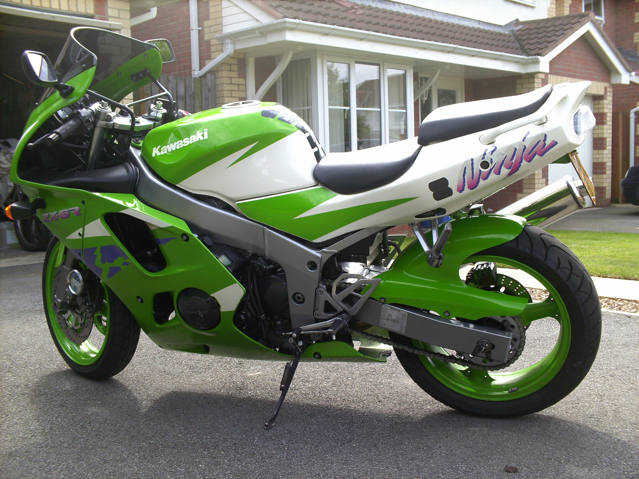 She's selling a 1997 Kawasaki Zx-6r Ninja with 12394 miles on the