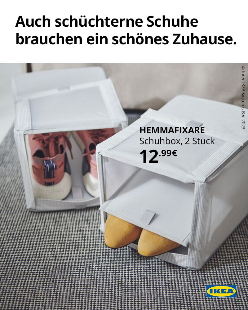 HEMMAFIXARE ist die neue Zweier-WG für eure Schuhe. IKEA.de/HEMMAFIXARE