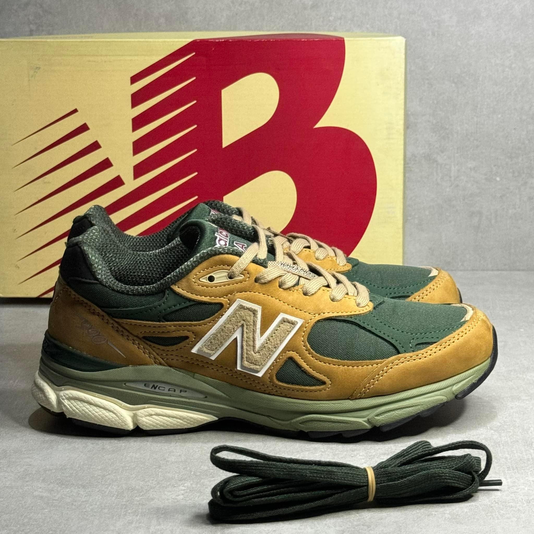 5K ONLY! NEW BALANCE 990V3 X TEDDY SANTIS GREEN TAN SIZE 8 US MENS 