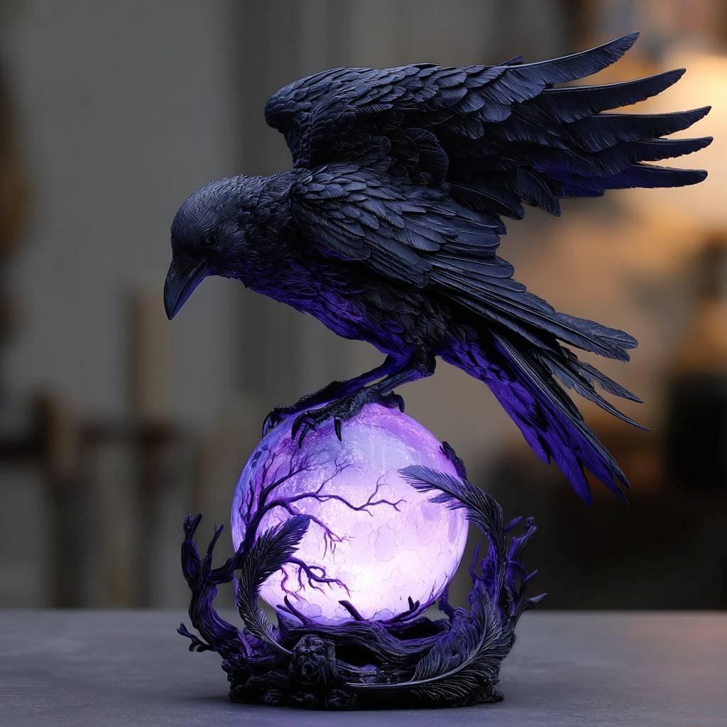 Raven addict - Raven guarding a glowing purple... | Facebook