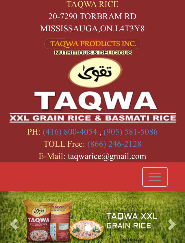 Taqwa Rice | Mississauga ON