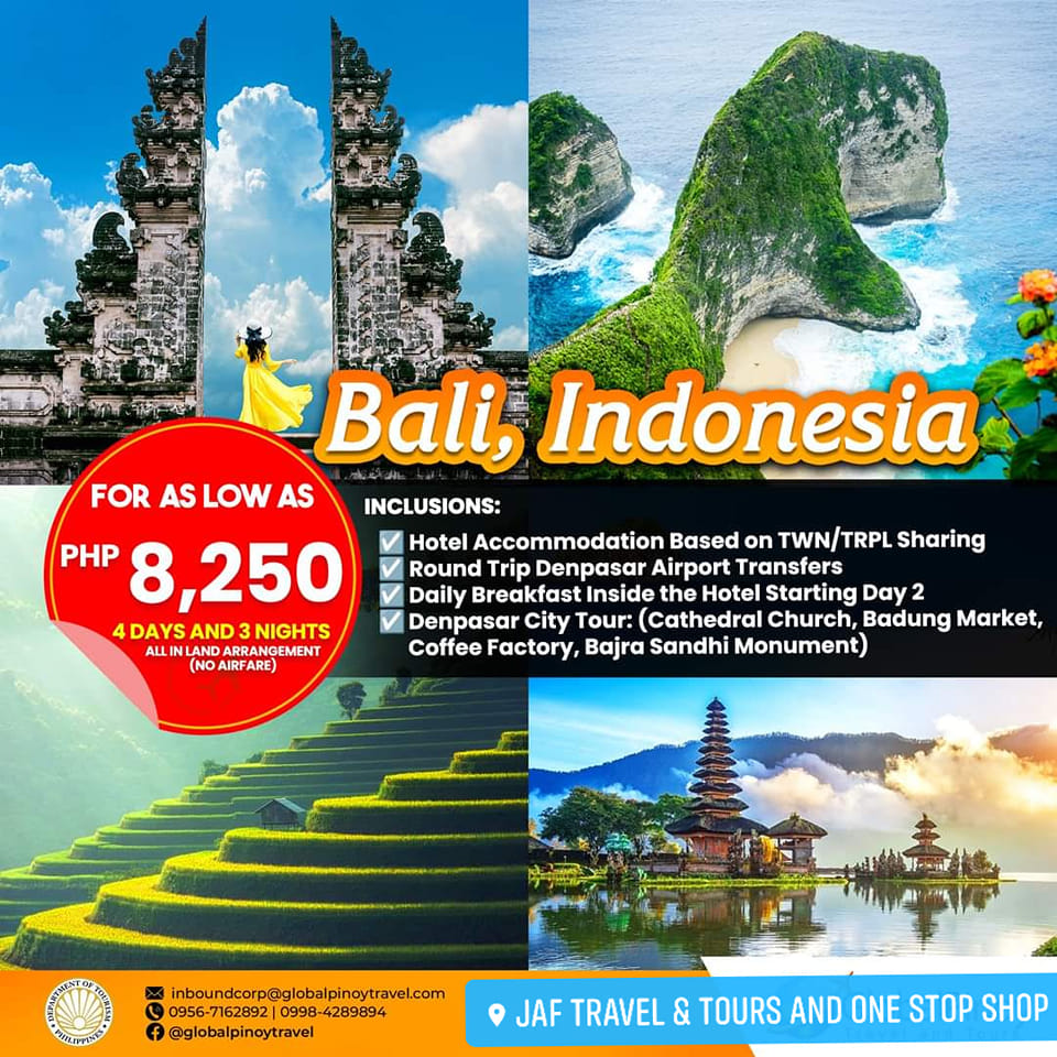 JAF - 4D3N Bali Indonesia with Denpasar City Tour Booking Period: Until ...