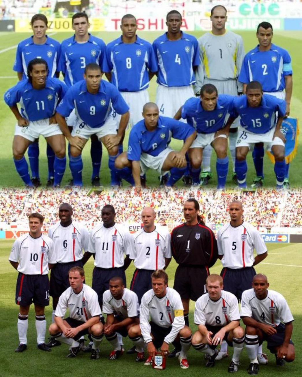 OnThisDay 2002 Brazil beat England 2-1 in the World Cup quarter
