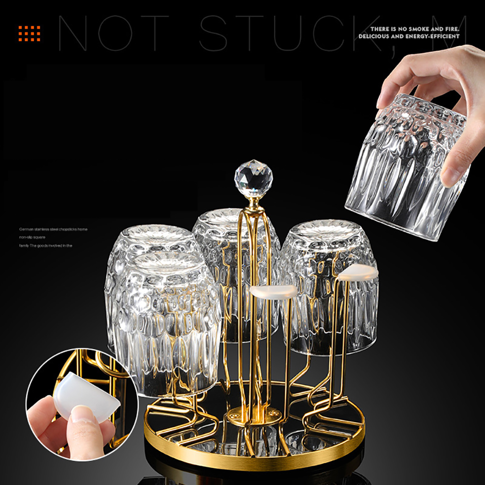 Kitchen - 360 Degree Rotatable Stainless Steel Rotating Cup Mug Glass ...