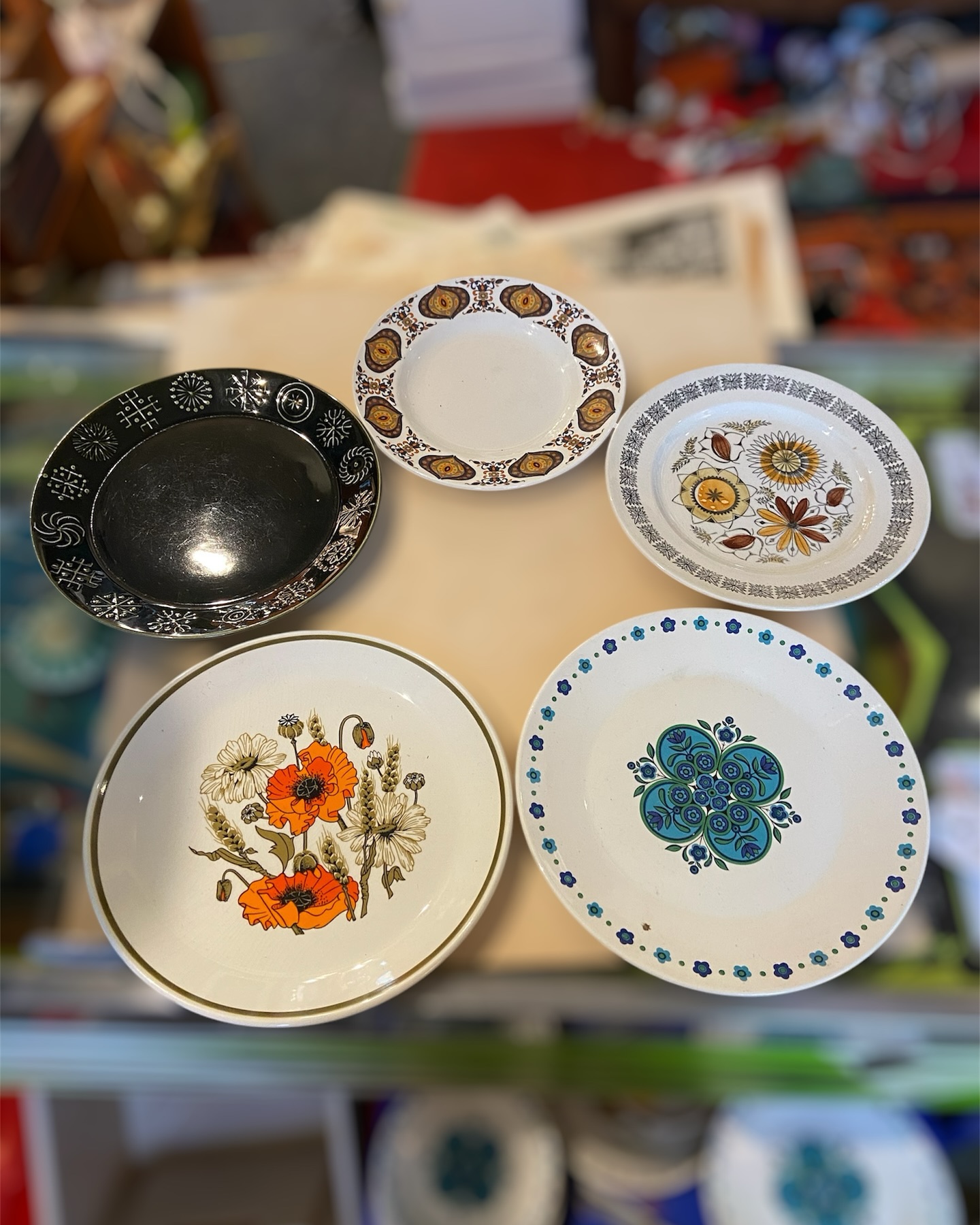 Vintage 1970s Denby Stoneware Arabesque pattern