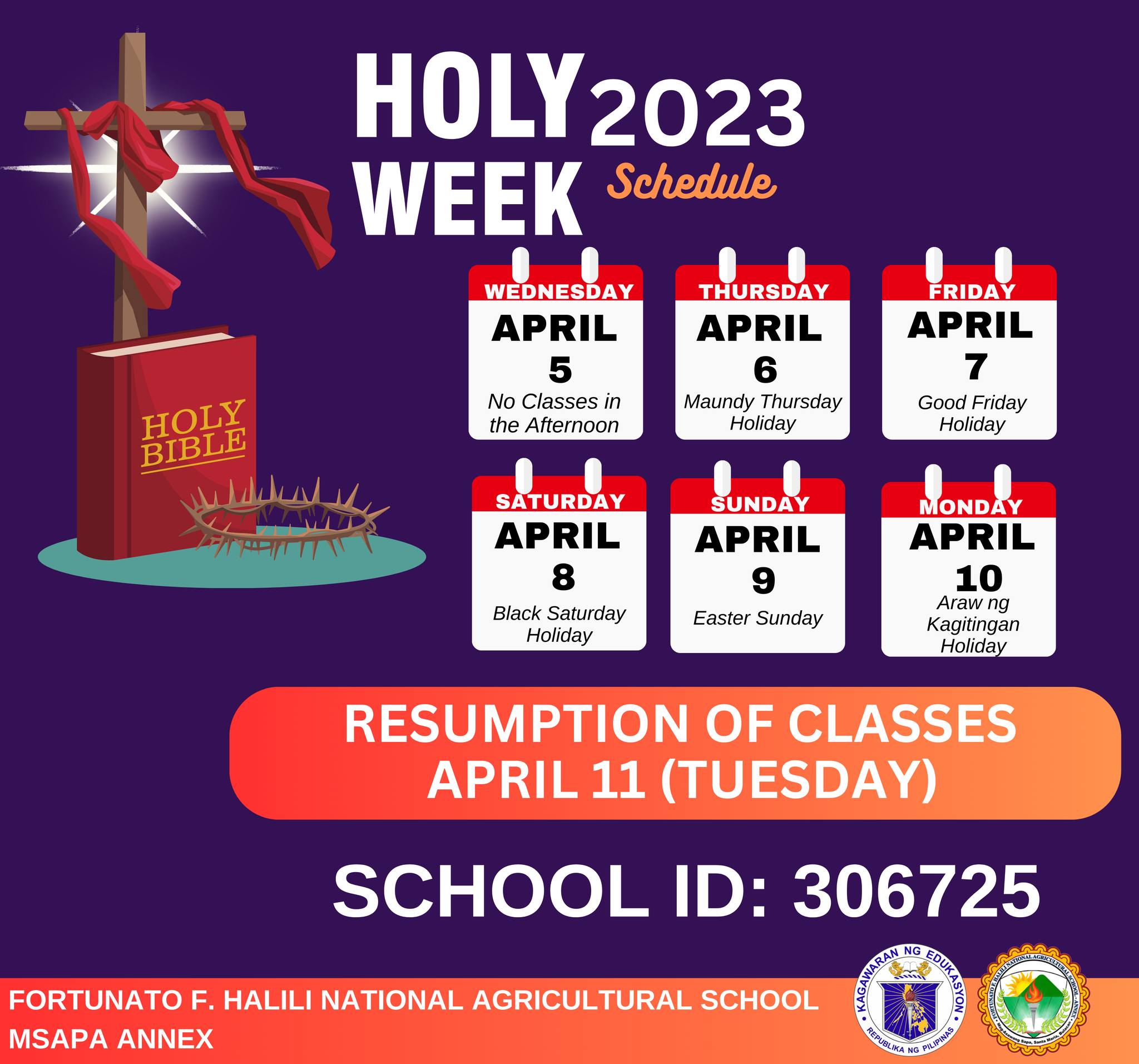 Holy Week 2023 Announcement Please be reminded of the following dates ...