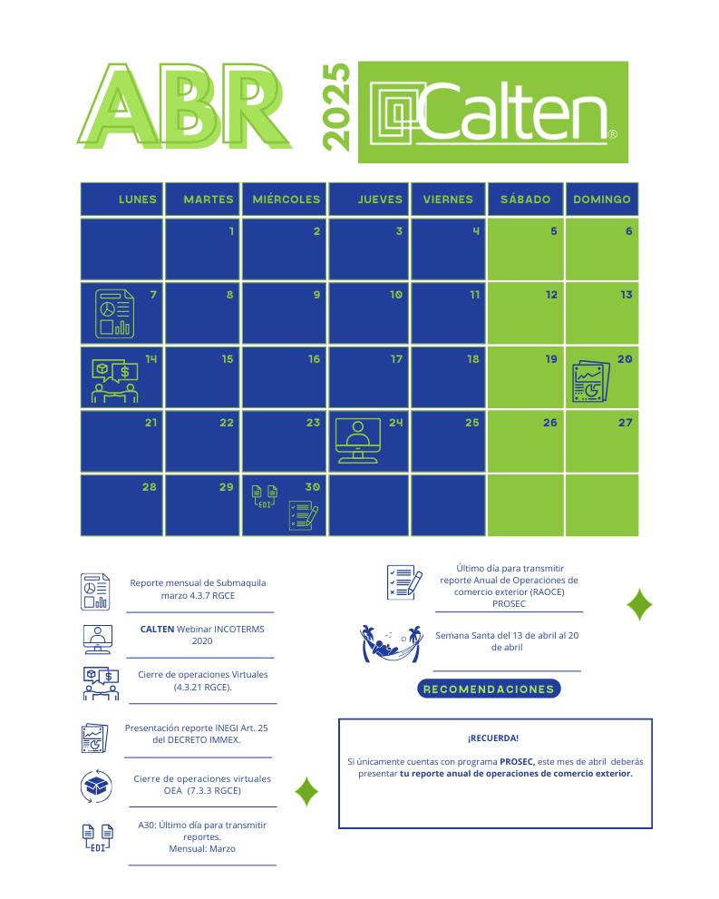 Calten - Dando inicio al mes de Abril, compartimos el... | Facebook