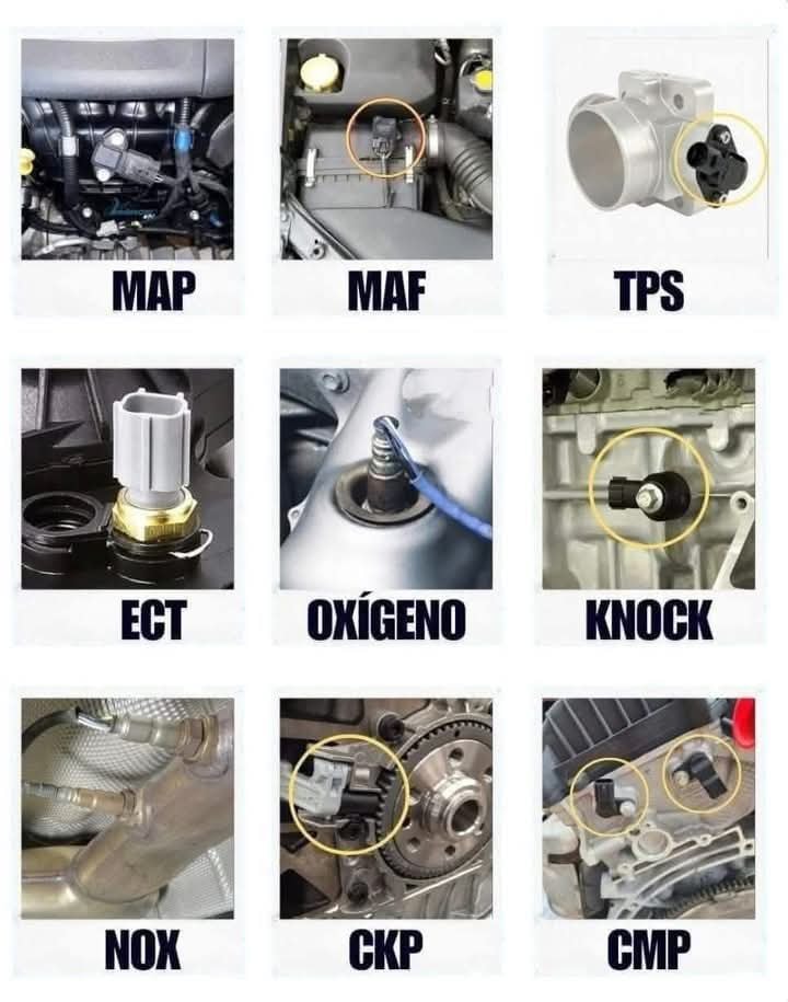 Mechanical - 📖This image displays various engine sensors commonly found ...
