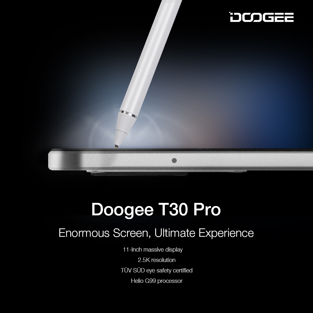Doogee T30 Pro tablet with 11-inch 2.5K display and Android 13