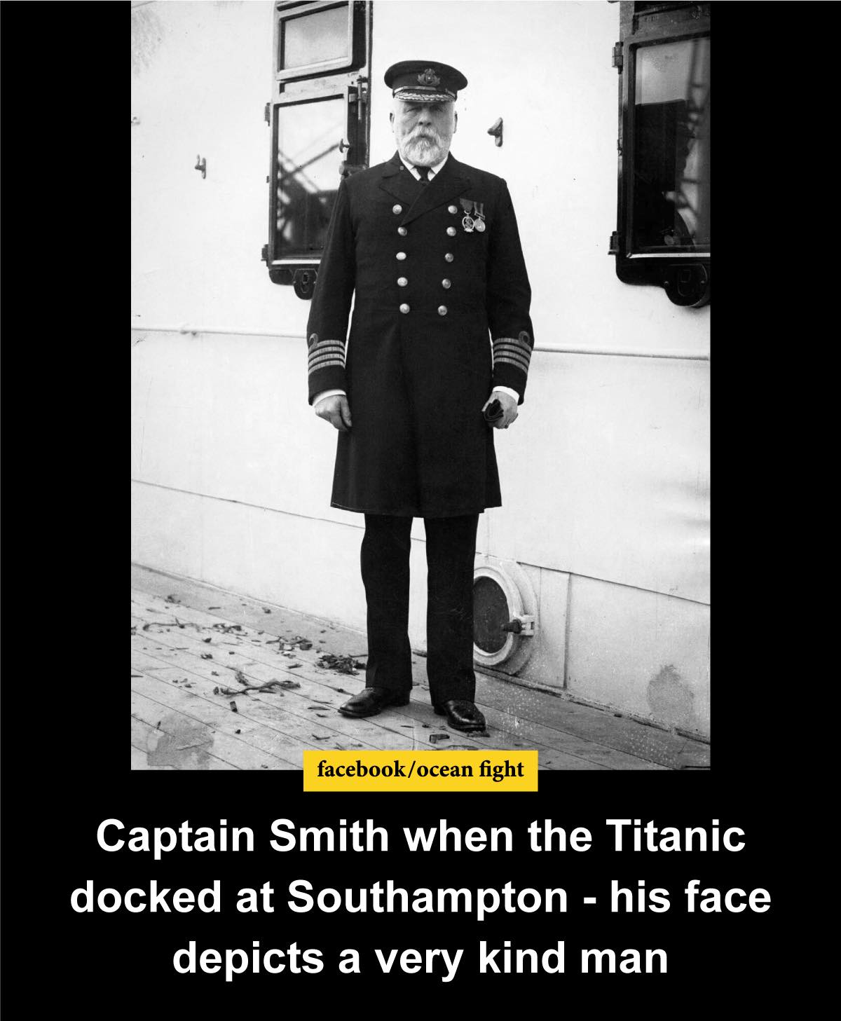 Curated visual reference: Ocean Captain Edward John Smith Photographed Aboard The Titanic As Photo Inspiration