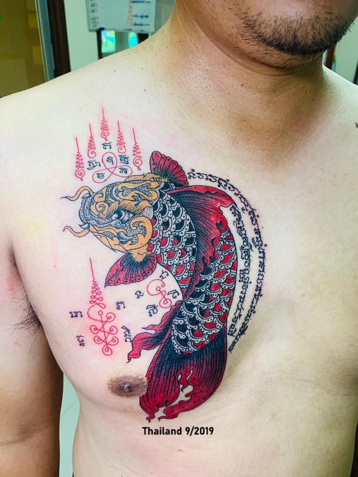 Thai - 🇹🇭🇹🇭 Sak Yant Thai Tattoo 🇹🇭🇹🇭 . YANT PLA MAHA LARP Fish of ...