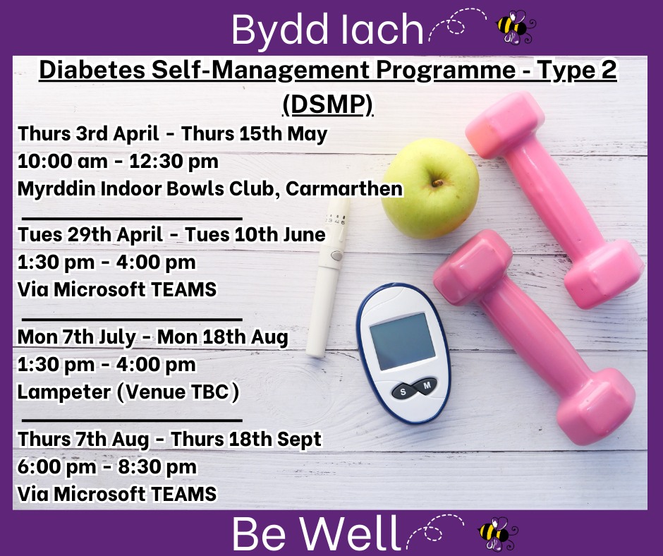 Bydd Iach - Hywel Dda - Be Well - **NEW DATES - INCLUDING AN EVENING ...