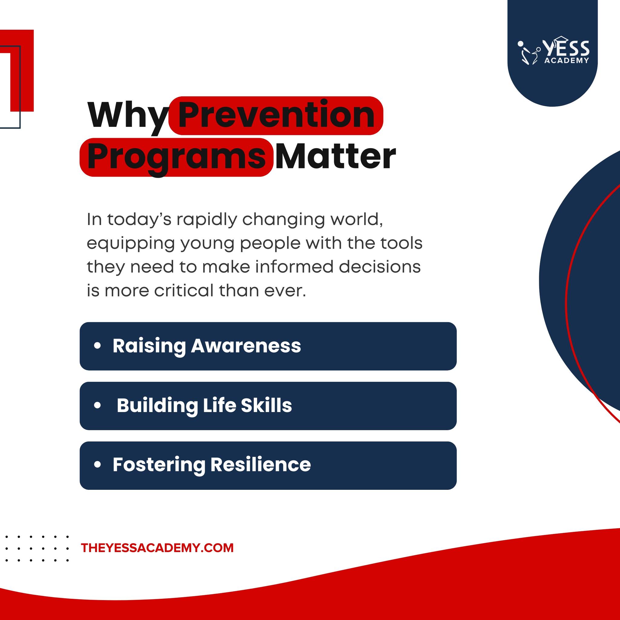 YESS Academy - 🛡️ Why Prevention Programs Matter 🛡️ In... | Facebook
