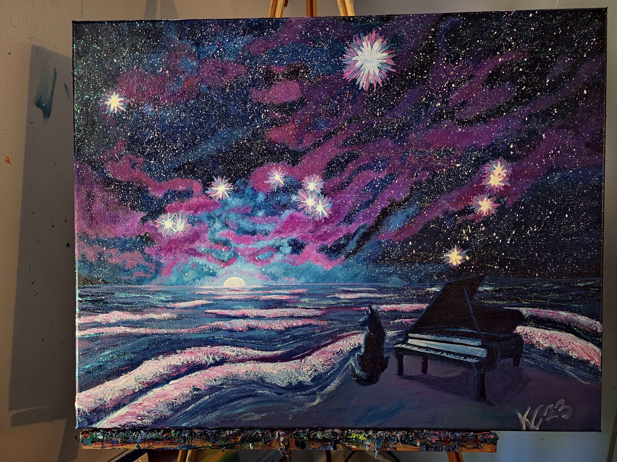 The power of music 80x80 acrylic on canvas