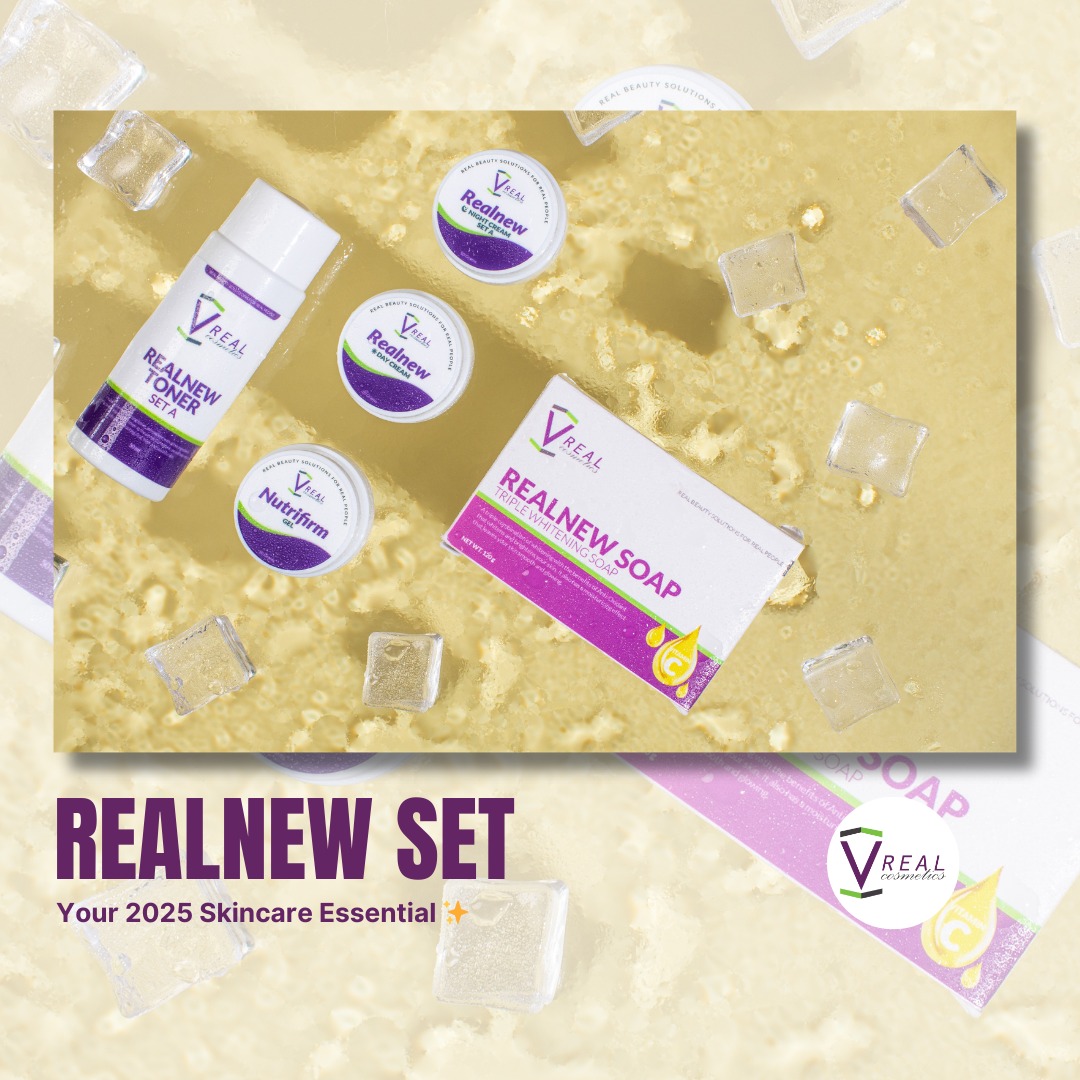 𝗘𝗻𝗷𝗼𝘆 𝗥𝗮𝗱𝗶𝗮𝗻𝘁 𝗦𝗸𝗶𝗻 𝗔𝗹𝗹 𝗬𝗲𝗮𝗿 𝗶𝗻 𝟮𝟬𝟮𝟱 𝘄𝗶𝘁𝗵 𝘁𝗵𝗲 𝗥𝗲𝗮𝗹𝗡𝗲𝘄 𝗦𝗲𝘁! ✨ 𝗥𝗲𝗮𝗹𝗡𝗲𝘄 𝗦𝗲𝘁 𝗔: Specially made for all skin types, this set brightens pigmentation, hyperpigmentation, and melasma. It's the ultimate 