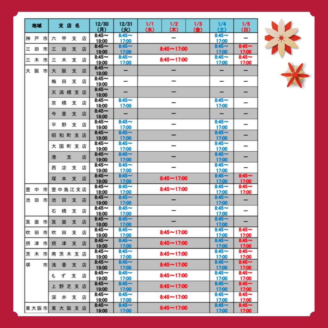 あ まし ん 年末 年始