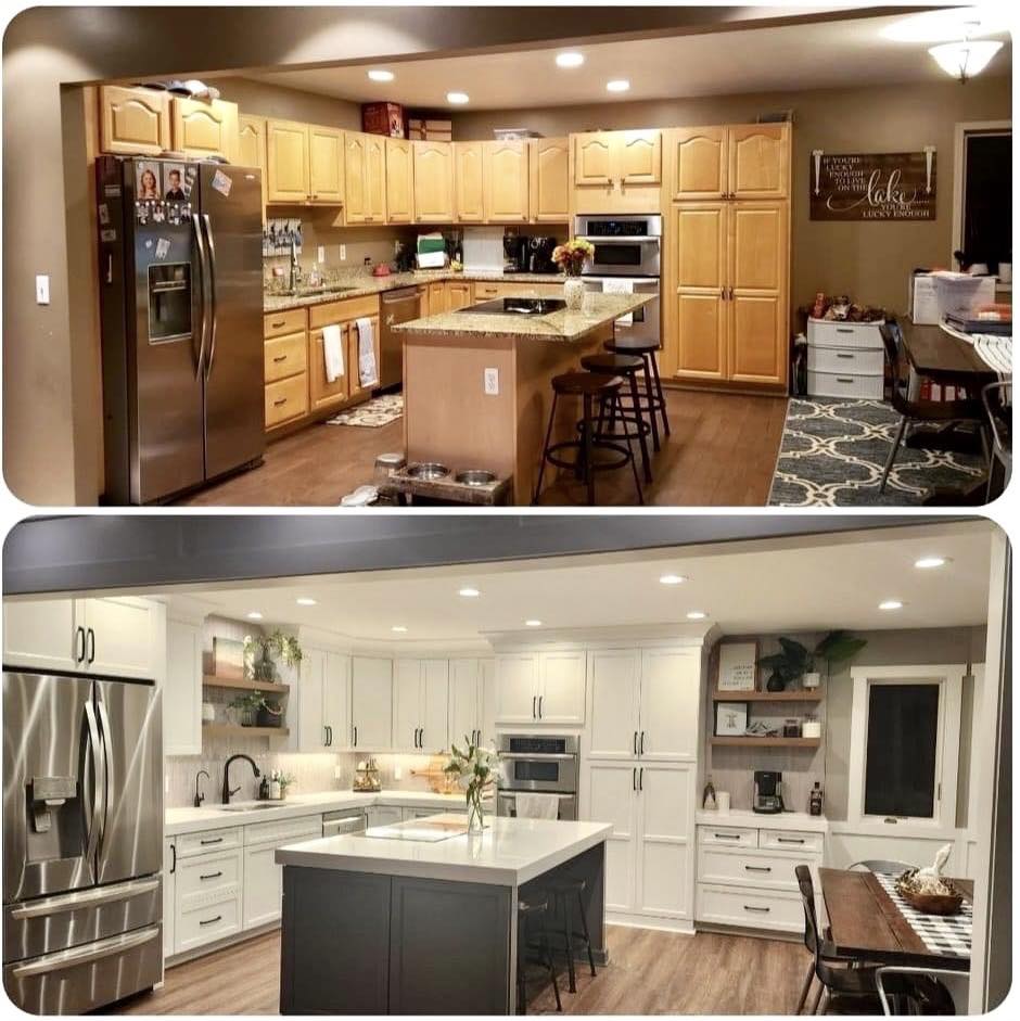 Hoffman - Transforming this kitchen was a game changer! The white ...