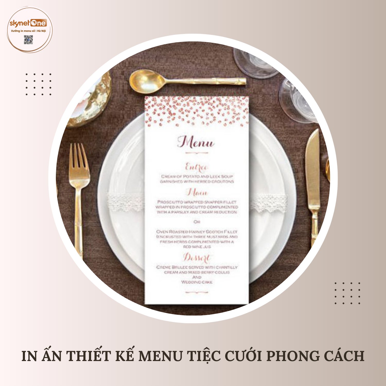In Ấn Thiết Kế Menu Tiệc Cưới Phong Cách