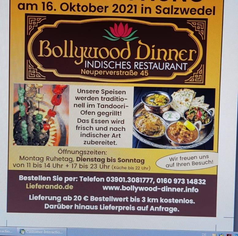 Bollywood Dinner indisch Restaurant