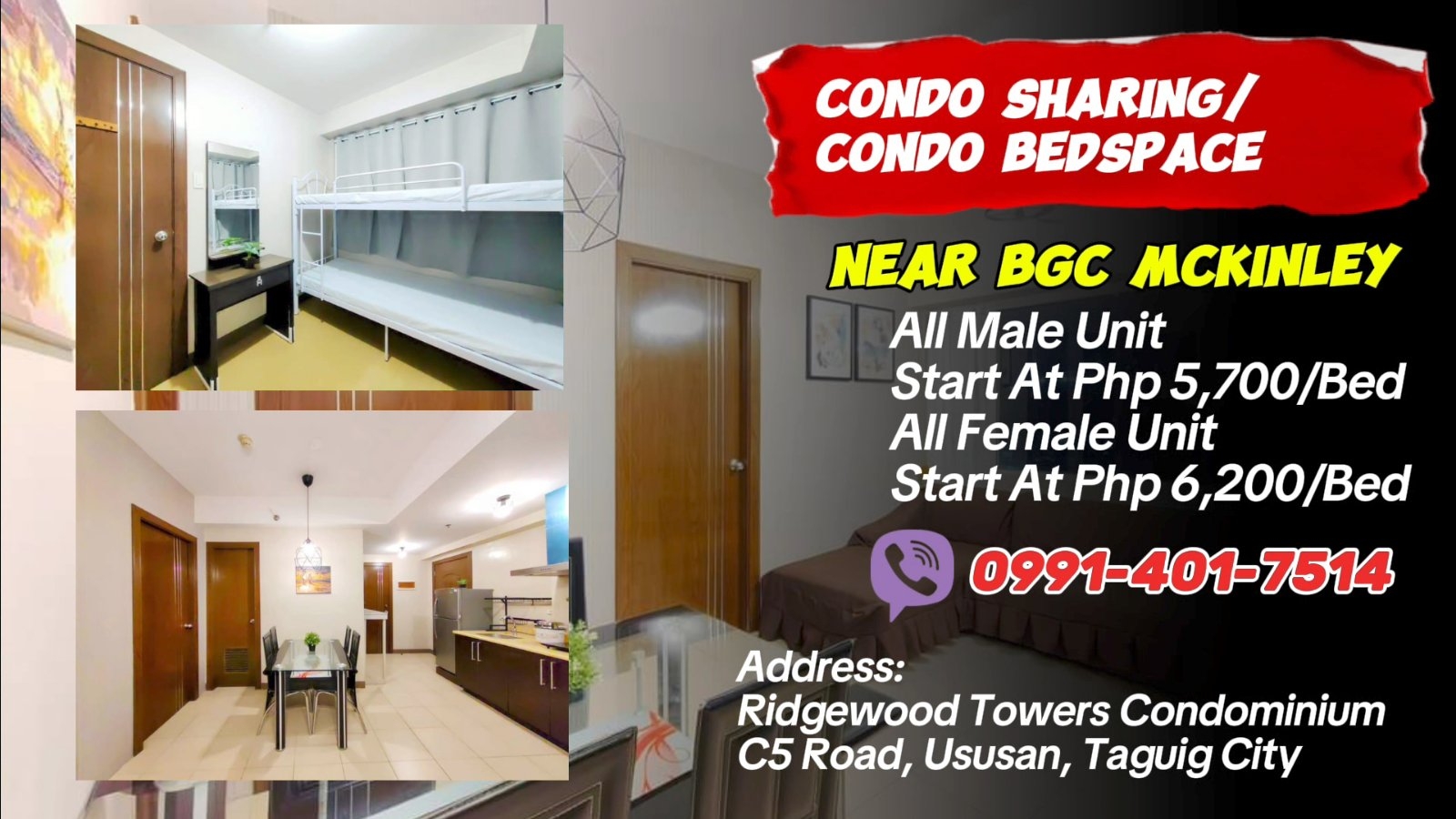 Condo Sharing / Bed Space / Solo Room for Rent - Staycation Condotel