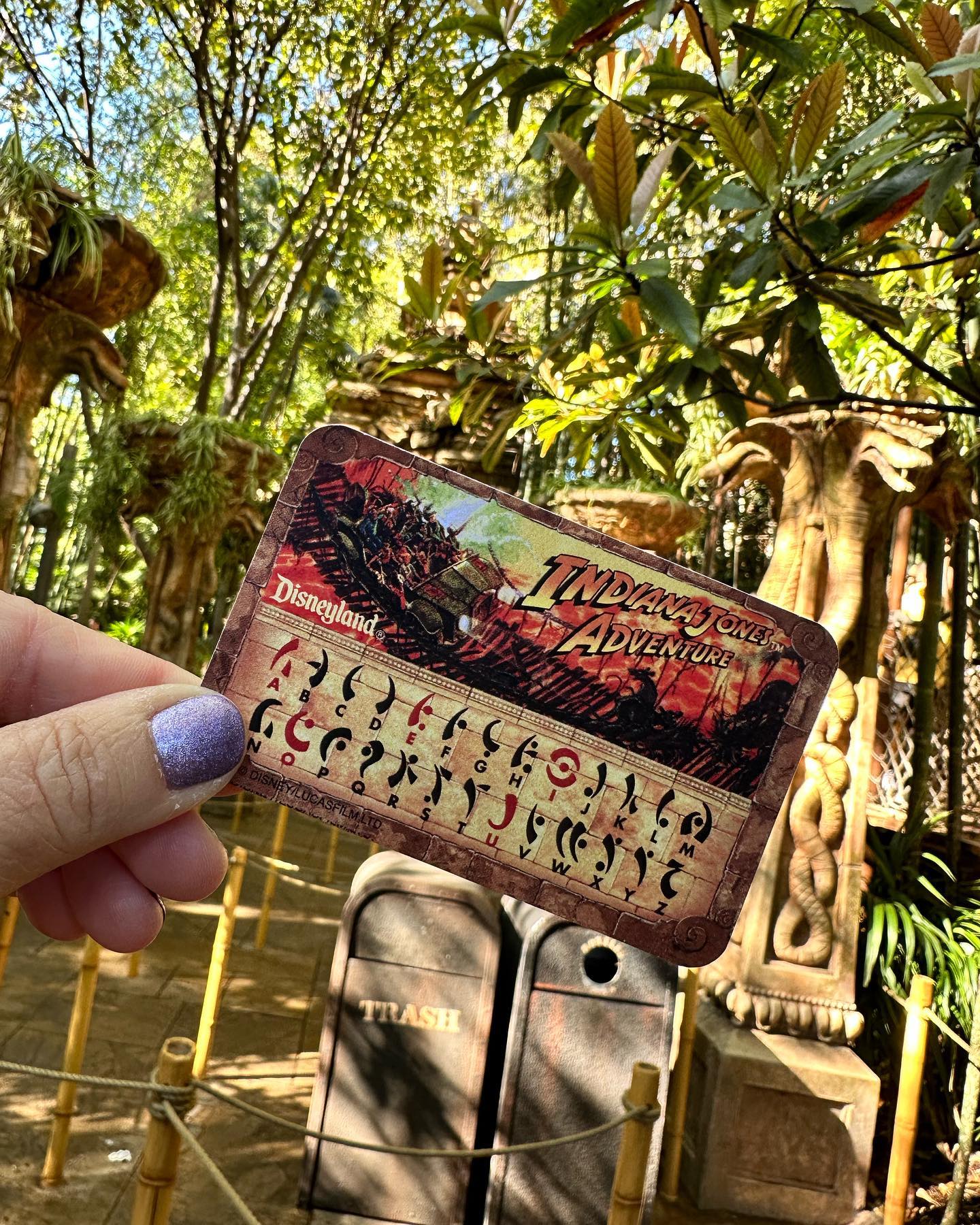 Indiana Jones adventure decoder card at Disneyland | Anaheim, CA