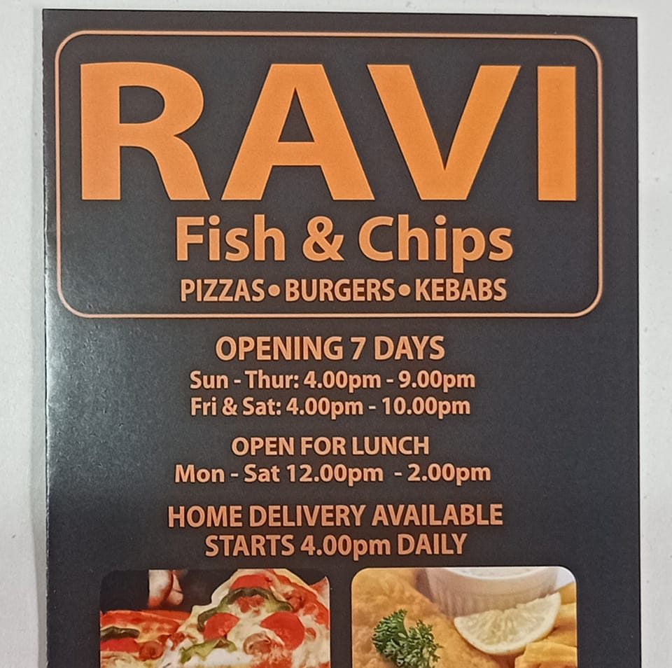 Menu - RAVI FISH & CHIPS | Facebook